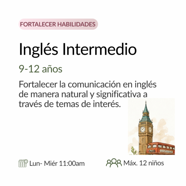 Club de inglés para niños y jóvenes
