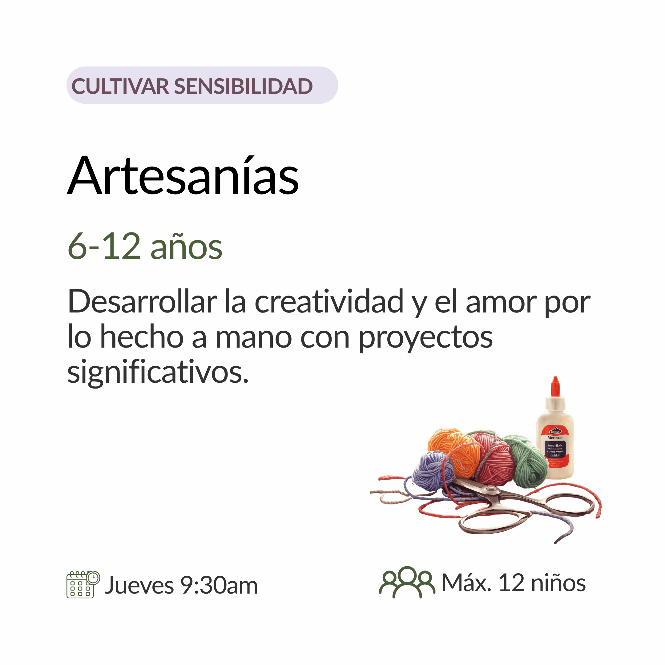 club de artesanías para niños