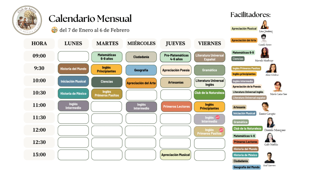 Club de apoyo para tu escuela en casa