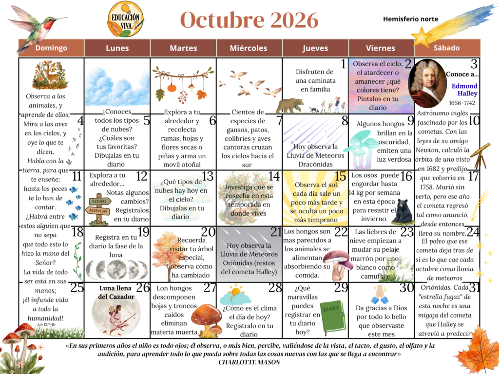 Calendario de observaciones Octubre